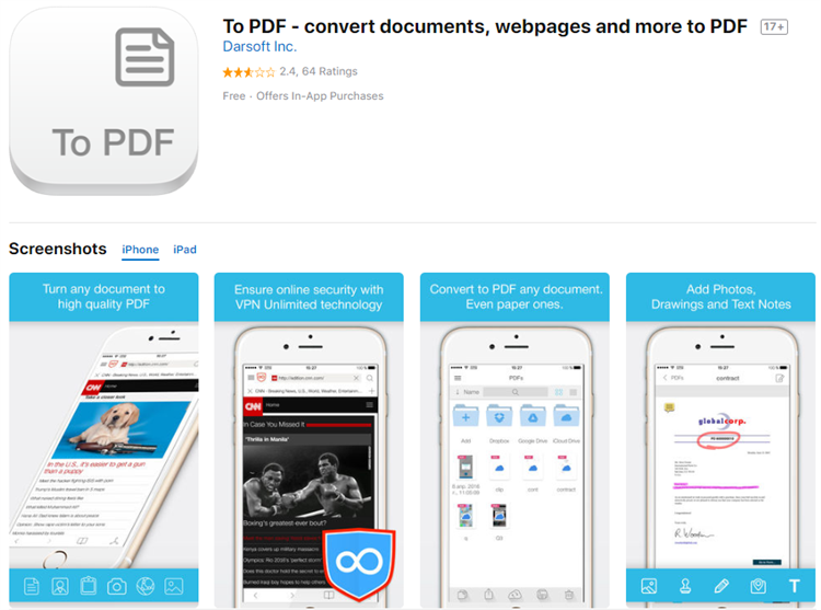 best free pdf creator app for iphone