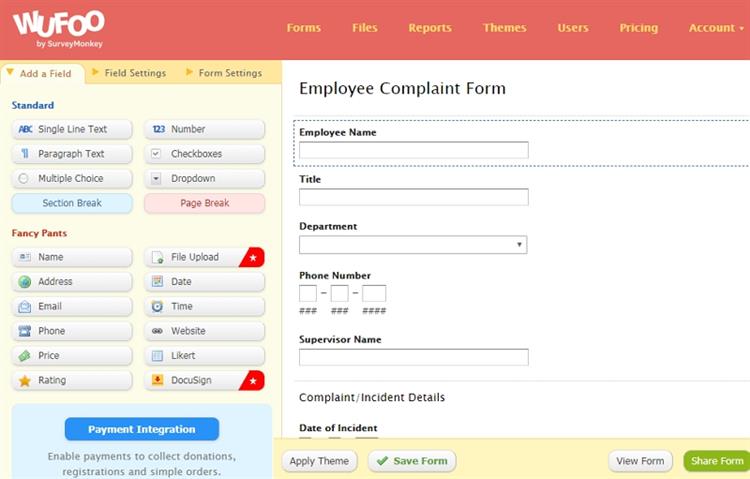 online fillable form creator