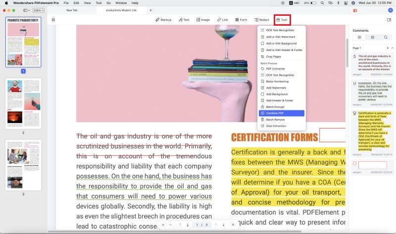 how do i make a pages document into a pdf