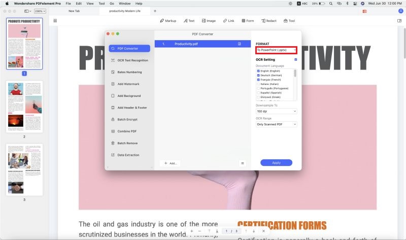 how to convert a pdf to powerpoint on mac for free