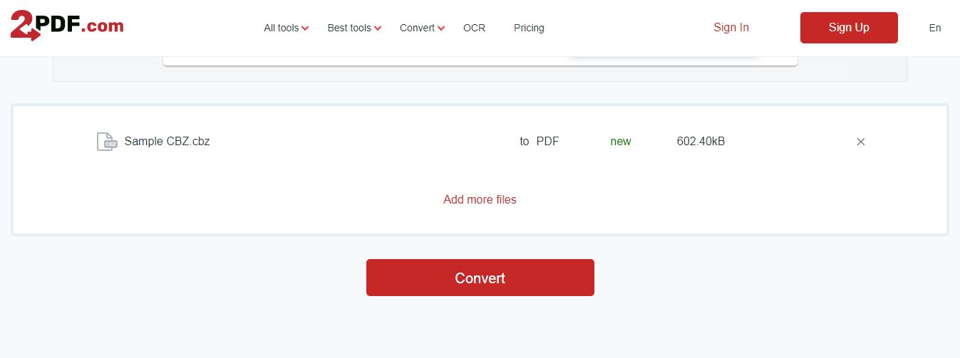 2pdf convert cbz