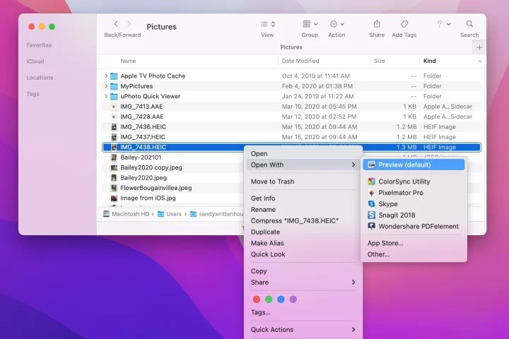 mac default open file