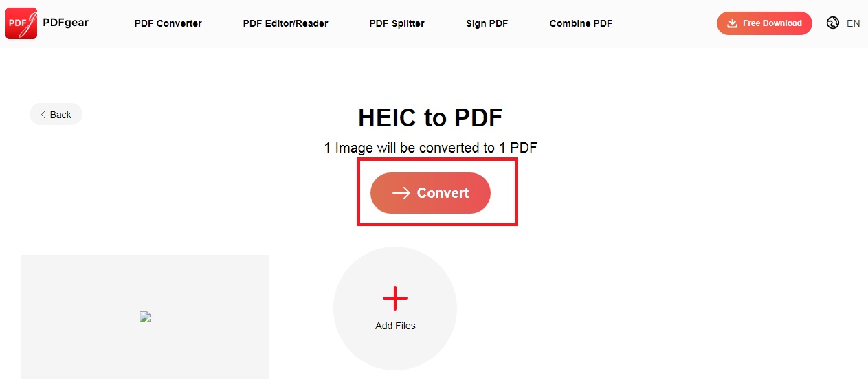 pdfgear convert heic
