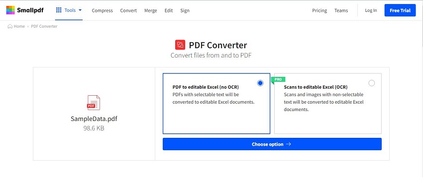 converting pdf to excel