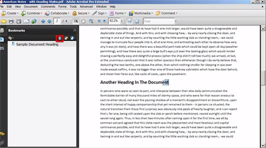 how to bookmark in adobe acrobat 2015