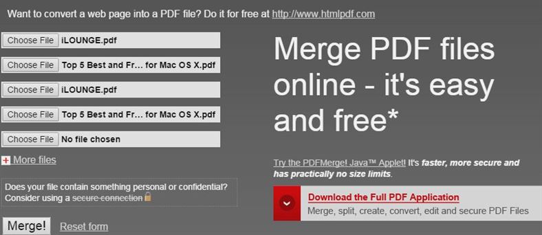 combine pdf files online for free