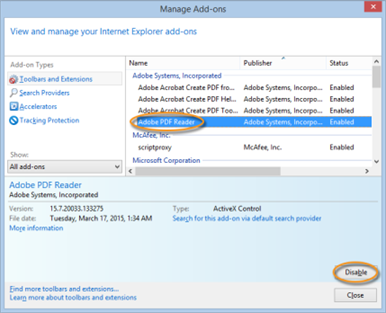 adobe acrobat reader not working on internet explorer