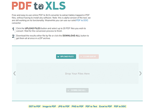 pdf to xls