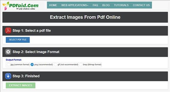 online extract pdf images