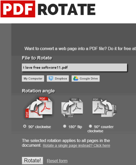 rotate pdf pages and save in adobe reader dc