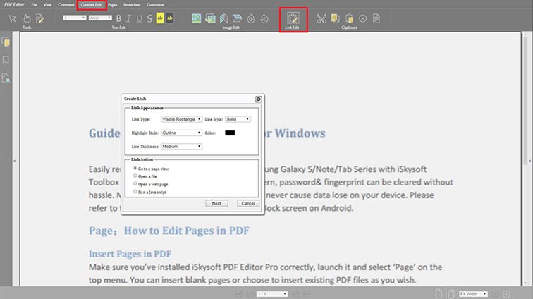 insert a hyperlink in adobe pdf for mac