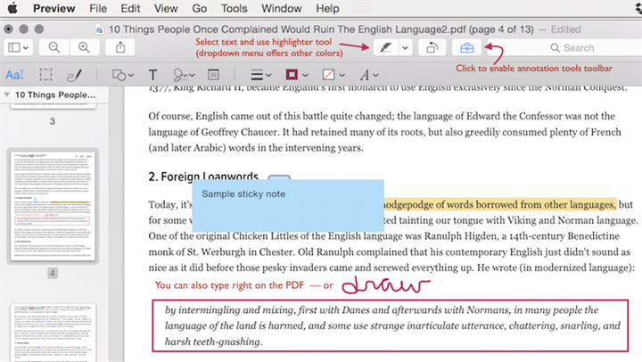 pdf annotate surface