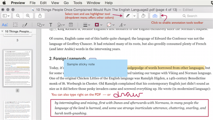 edit pdf mac preview