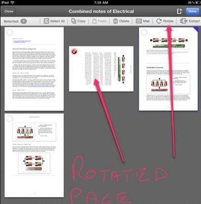 how to rotate pdf document in onenote