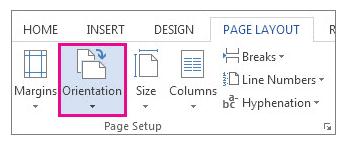 rotate page in word windows 10