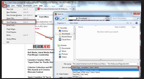 How to save webpage as pdf file in firefox