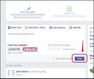 how to get pdf file on facebook