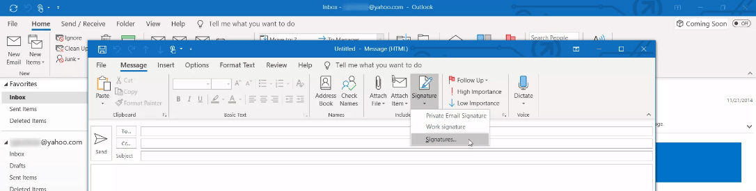 how to add signature to every email on outlook app